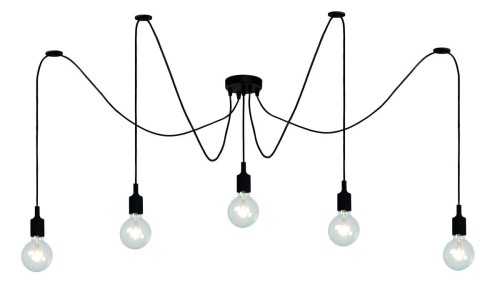 Lucide LAMPA wisząca FIX MULTIPLE 08408/05/30 industrialna OPRAWA dekoracyjna ZWIS pająk spider kable przewód czarny 08408/05/30