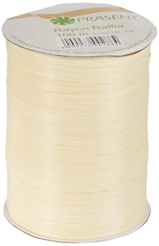 Präsent – RAYON RAFFIA taśma łykowa – jasnożółta – szpula 100 m
