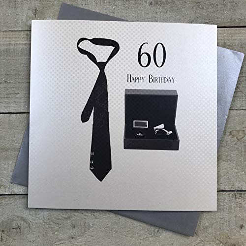 WHITE COTTON CARDS White Cotton Cards Duża ręcznie wykonana męska kartka z okazji 60. urodzin, XSBC60 XSBC60