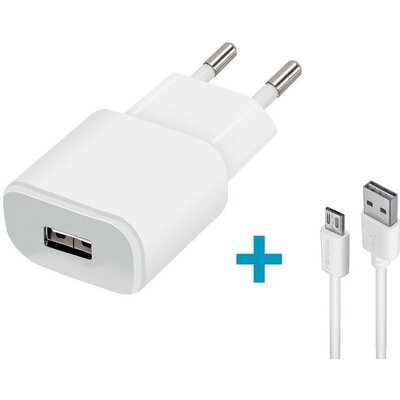 Zdjęcia - Ładowarka FOREVER  sieciowa TC-01 1x USB 2A biała + kabel microUSB 