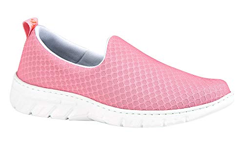 Dian Dian Sneakersy robocze  ultralekkie, antybakteryjne, antypoślizgowe trenażer bezpieczeństwa, idealne dla szpitalów, pracowników zdrowotnych, kuchni i sprzątania, Valencia-Plus różowe 36 VALENCIA-PLUS