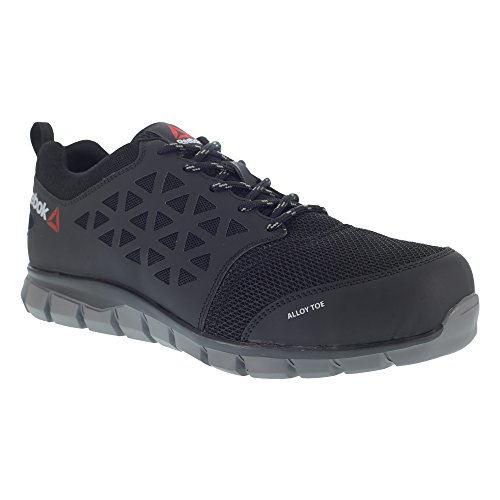 Reebok Work ib1031 S1P 45 Excel łatwiej bardziej atletyczny buty ochronne z blatem z aluminium, 45, czarne/szare IB1031 S1P 45