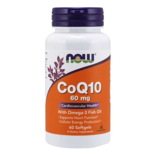 Now Foods Koenzym Q10 60 mg + Omega-3 - 60 kapsułek
