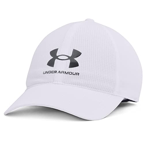 Under Armour Męska czapka ArmourVent regulowana czapka Biały / / Podziałka Szary (100) Jeden rozmiar 1361528-100-One Size Fits Most