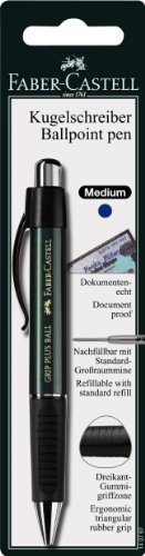 Faber-Castell 140797 – długopis Grip Plus Ball, wkład: M, kolor trzonka: czerwony, niebieski, zielony lub czarny, brak możliwości wyboru koloru