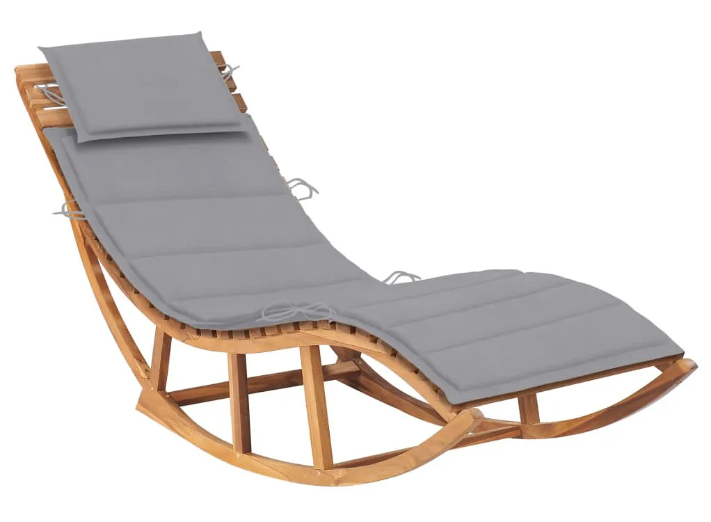 ELIOR Jasnoszary jednoosobowy bujany leżak do ogrodu M2-M87