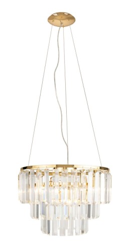 Maxlight LAMPA wisząca MONACO P0423 kryształowa OPRAWA zwis glamour crystal złoty przezroczysty P0423