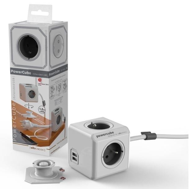 PowerCube Extended 4 gniazda 2x USB 1.5m niebieski 2402BL/FREUPC