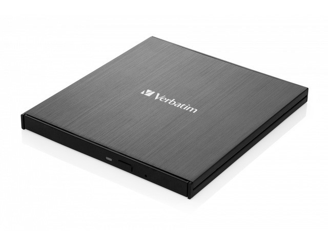Verbatim zewnętrzna nagrywarka Blu-ray  USB 3.1 GEN 1 ze złączem USB-C, kompaktowy palnik do tworzenia dużych kopii zapasowych, czarna