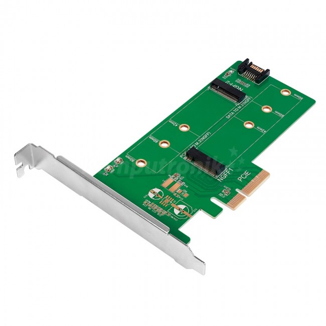 LogiLink dual adapter M.2 PCIe do dysków SSD SATA i PCIe SATA PC0083