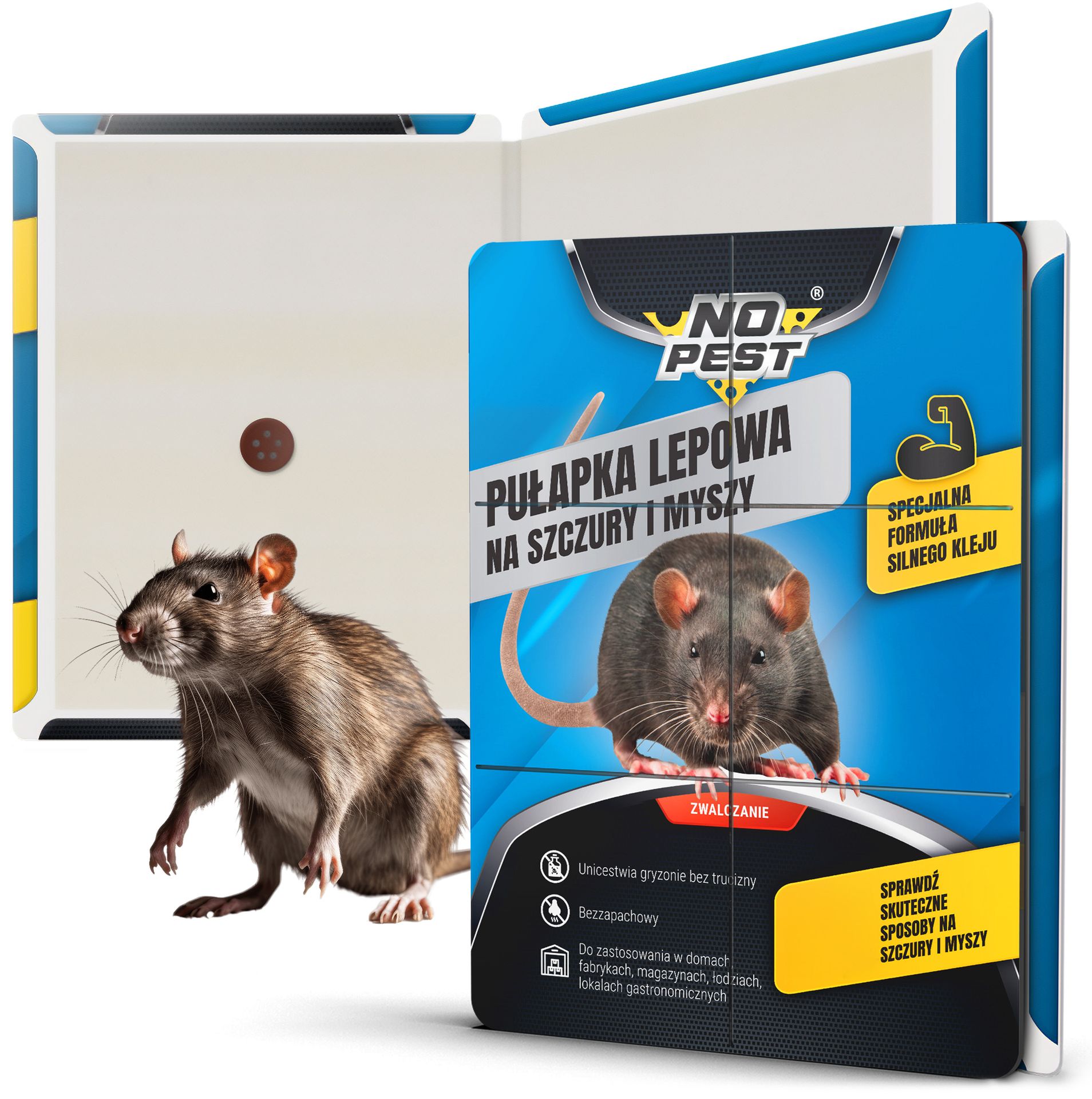 No Pest® Lep na szczury, myszy, gryzonie pułapka 40x25cm.
