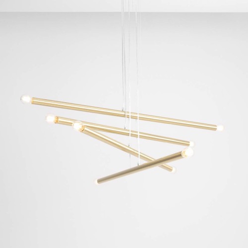 Aldex Tubo lampa wisząca 8-punktowa mosiądz 1072P40