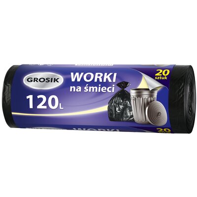 Grosik Worki HD czarne 120l 20 szt.