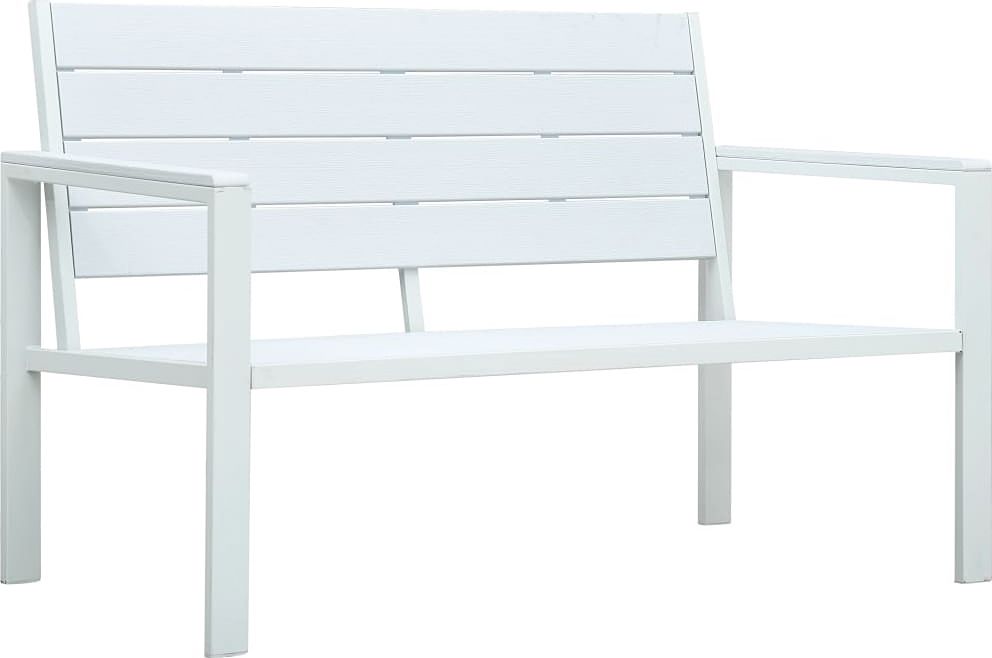 Elior Biała ławka ogrodowa z oparciem - Daria