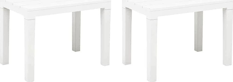 Elior Zestaw białych ławek ogrodowych - Nadeva