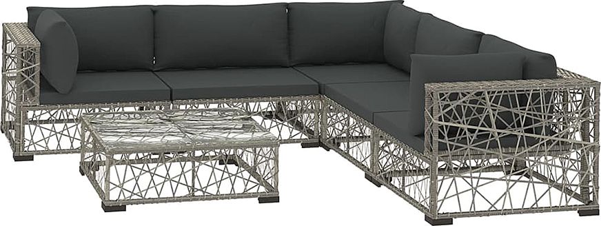 Elior 6-częściowy szary zestaw wypoczynkowy do ogrodu - Beck 6B