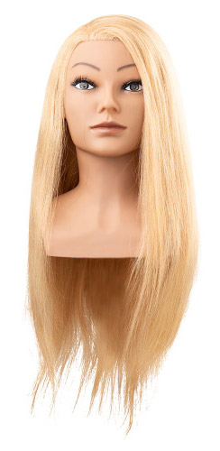 Efalock, główka treningowa Clara, włosy ludzkie złoty blond, 60cm