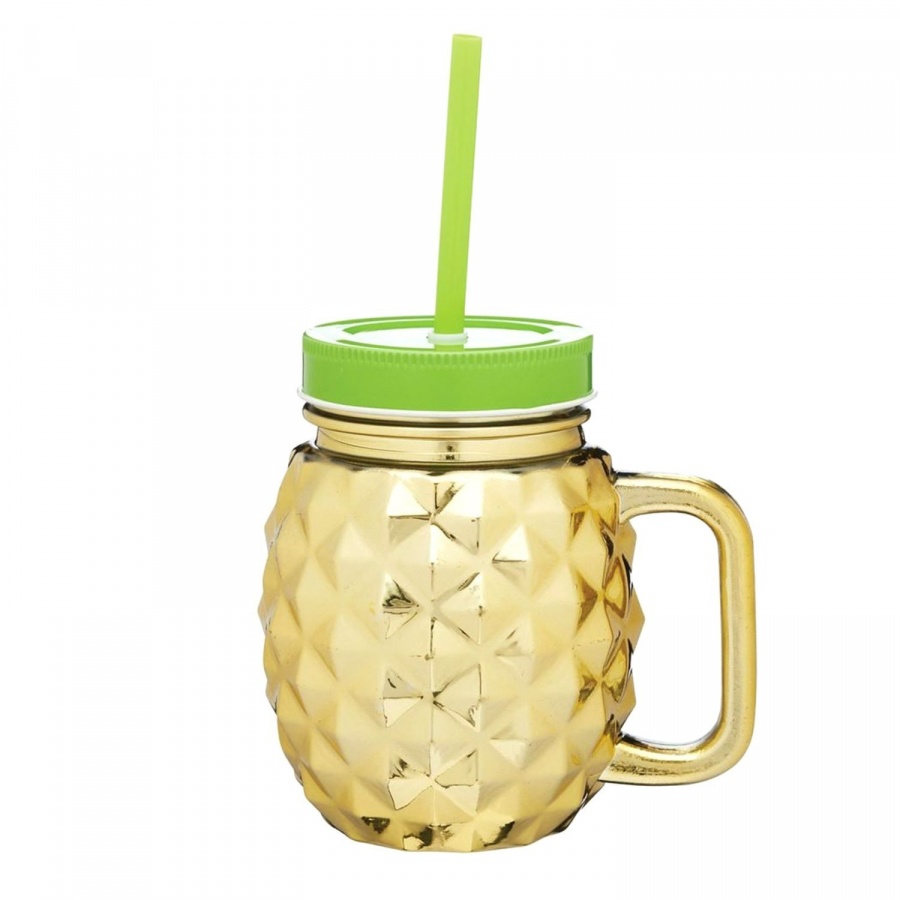 Kubek słoiczek Pineapple Kitchen Craft 0,5l złoty kod: BCJARPAPLGLD + Sprawdź na SuperWnetrze.pl - NATYCHMIASTOWA WYSYŁKA !!