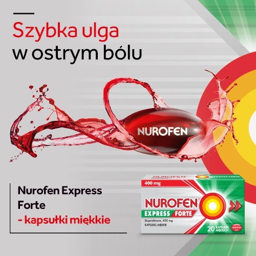 Reckitt Benckiser Healthcare BENCKISER POLAND) S.A Nurofen Express Forte 400 mg 2 x 20 kapsułek