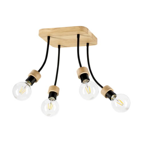Britop Regulowana LAMPA sufitowa ALLUMER FLEX 5414474 metalowa OPRAWA elastyczna czarna drewno