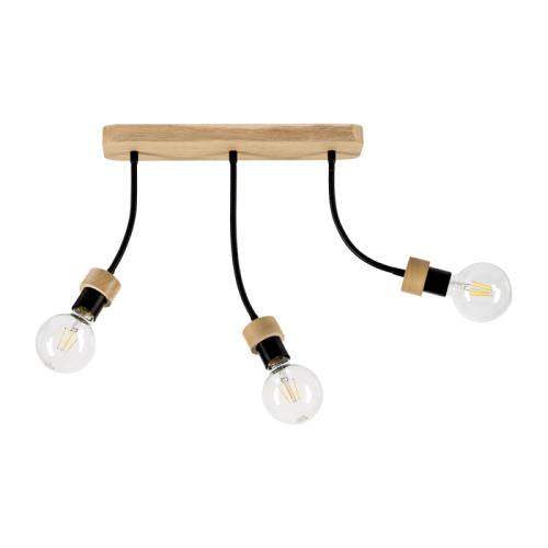 Britop LAMPA sufitowa ALLUMER FLEX 5414374 elastyczna OPRAWA regulowana czarna drewno