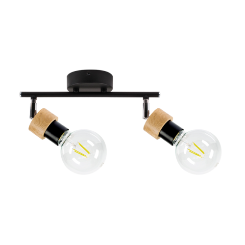 Britop Regulowana LAMPA sufitowa MARJOLAINE 2831204 loftowa OPRAWA metalowe reflektorki czarne drewno