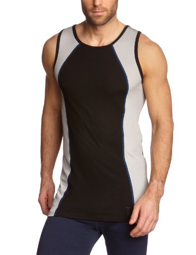 Schiesser Męski tank top podkoszulek czarny czarny S 135298