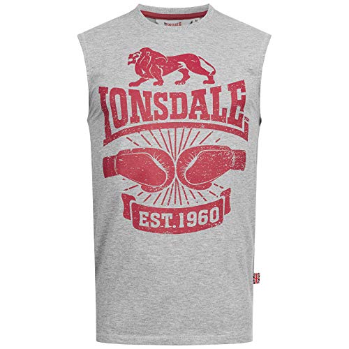 Lonsdale Męski T-shirt Cleator szary Marl Grey 3XL 117016