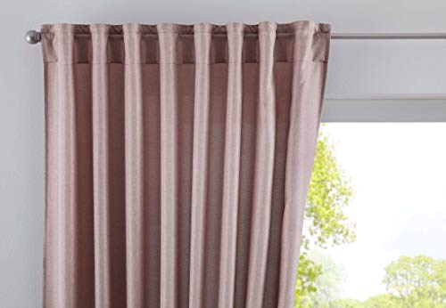 JENA zasłona z ukrytymi szlufkami, nieprzejrzysta, o wyglądzie lnu, nakrapiana firanka z uchwytem marszczącym, 100% poliester, taupe, wys. x szer. 145 x 140 cm