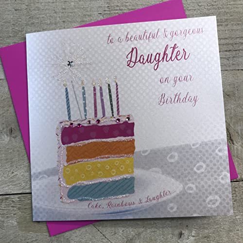 WHITE COTTON CARDS White Cotton Cards 'Happy Gorgeous Daughter', ręcznie wykonana kartka urodzinowa (różowa babeczka) GL107a