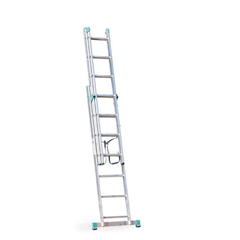 ALVE Aluminiowa trzyczęściowa drabina uniwersalna EUROSTYL przystosowana do używania na schodach, 3x7 szczebli, długość 3,99 m 558011