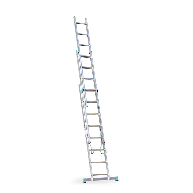 ALVE Aluminiowa trzyczęściowa drabina uniwersalna EUROSTYL przystosowana do używania na schodach, 3x8 szczebli, długość 5,13 m 558012