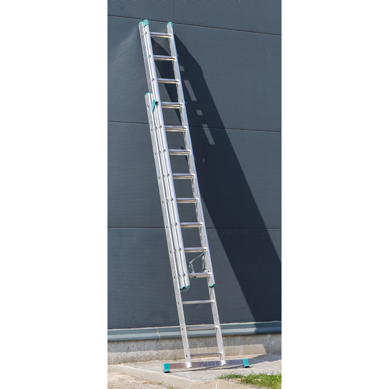 ALVE Aluminiowa trzyczęściowa drabina uniwersalna EUROSTYL przystosowana do używania na schodach, 3x11 szczebli, długość 7,11 m 558015
