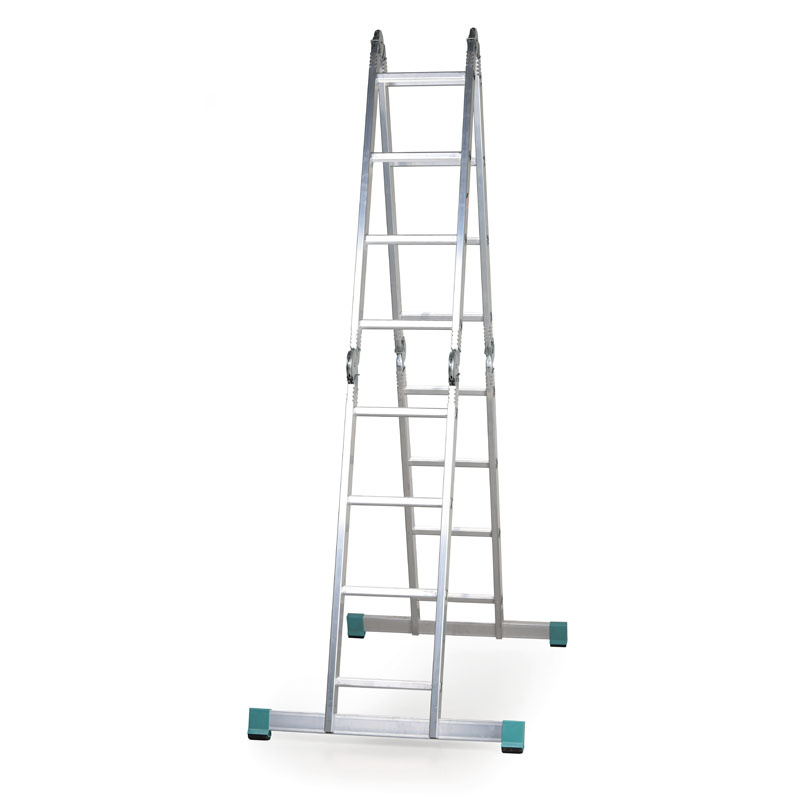 ALVE Aluminiowa uniwersalna drabina przegubowa FORTE, 4x4 szczebli, długość 4,76 m 558017