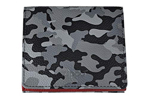 Zippo Skórzany dwustronny portfel portmonetka, 10 cm, szary kamuflaż
