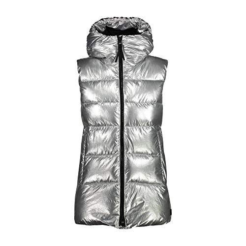 CMP Damska kamizelka Gilet Imbottito Con Effetto Shiny srebrny srebro 48