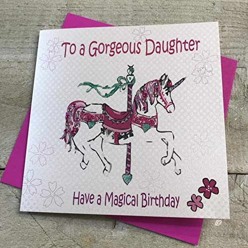WHITE COTTON CARDS white cotton cards 'To A Gorgeous Daughter Have A Magical Handmade Kartka urodzinowa (karuzeli) gl212
