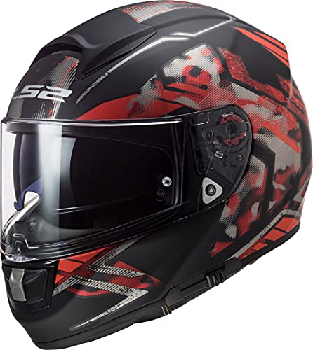 Kask motocyklowy LS2 FF397 Vector FT2 STENCIL matowy czarny czerwony