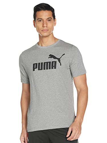 PUMA PUMA Męski T-shirt z logo Ess szary (Medium Gray Heather) 4XL 586666