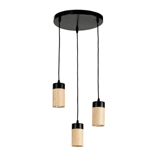 Britop LAMPA wisząca ANNICK 1419304R drewniana OPRAWA tuby ZWIS kaskada
