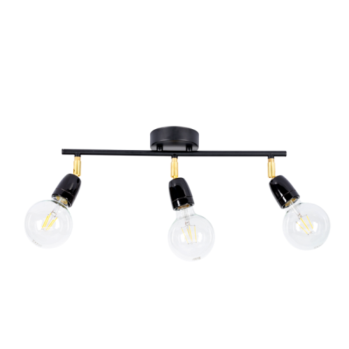 Britop Porcia lampa sufitowa (spot) 3-punktowa czarna/złota 8127304 8127304