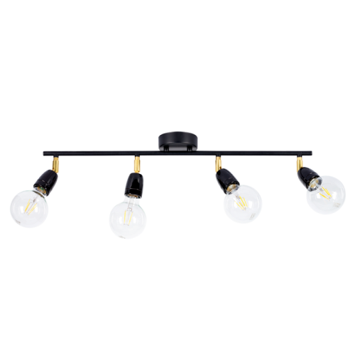 Britop Porcia lampa sufitowa (spot) 4-punktowa czarna/złota 8127404 8127404
