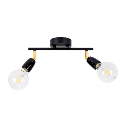 Britop Porcia lampa sufitowa (spot) 2-punktowa czarna/złota 8127204 8127204