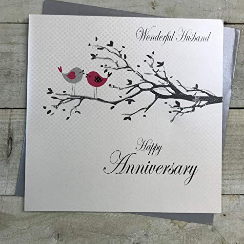 WHITE COTTON CARDS white cotton cards Wonderful Husband Happy Handmade Anniversary Card XPD15 XPD15