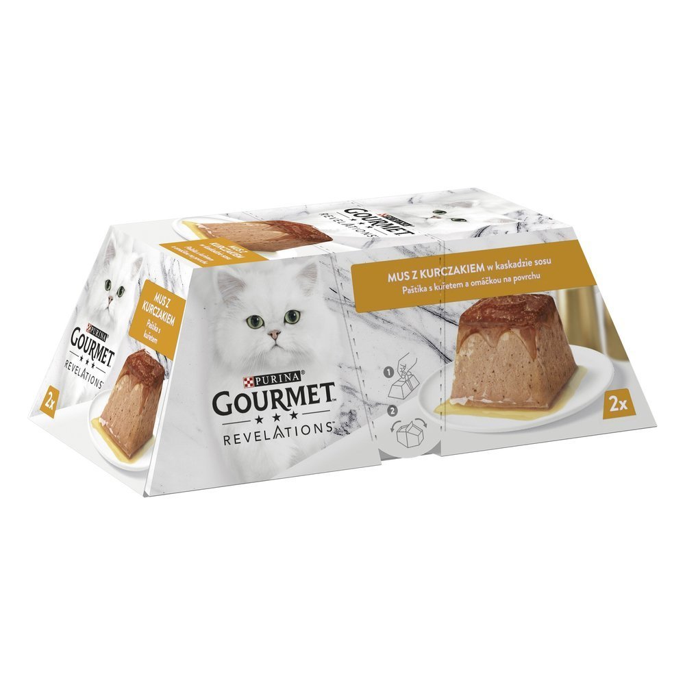 Purina Gourmet Revelations Mus z Kurczakiem w kaskadzie sosu 2x57g 49958-uniw