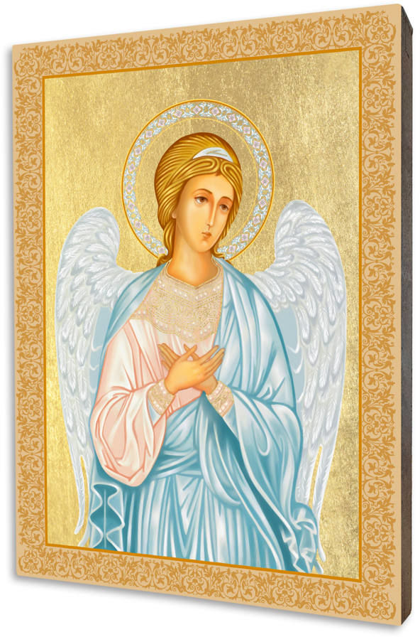 Art christiana Ikona z Aniołem Stróżem-upominek religijny dla dziecka ACHI002