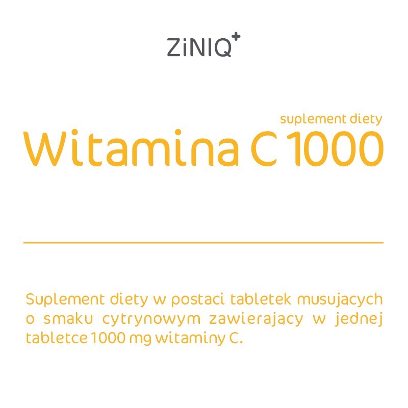 TITLIS SPÓŁKA Z OGRANICZONĄ ODPOWIEDZIALNOŚCIĄ ZINIQ Witamina C 1000 mg 20 tabletek musujących