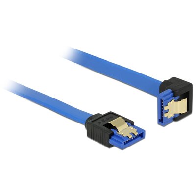 Delock Kabel SATA III wtyczka kątowa 20cm niebieski 85089