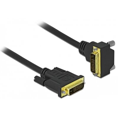 Delock Kabel adapter DVI-D M 24+1 DVI-D M 24+1 kątowy dół czarny 5m