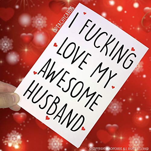 Peachy Antics Karty rocznicowe, I F Love My Awesome Husband, Karty dla męża Nowość Karta Zabawne kartki urodzinowe Kartki walentynkowe PC175 WSD_PC175